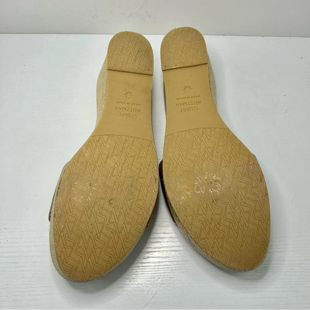 Stuart Weitzman Gold Wedge Platform Slides Size 6 - Picture 6 of 14